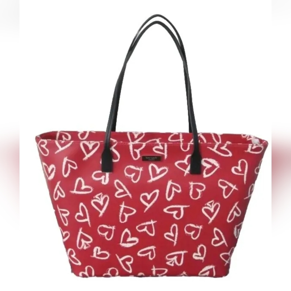 Brand new Kate Spade Margareta Lipstick Hearts Zippered Tote Shoulder Bag